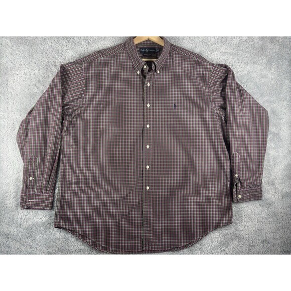 Ralph Lauren Button Up Shirt Adult XXL Multicolored Plaid Long Sleeve Mens - Picture 2 of 9